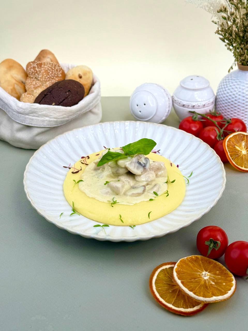 Курица со сливками и грибами